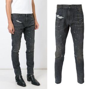 FAITH CONNEXION mens black Vintage Run distressed skinny jeans